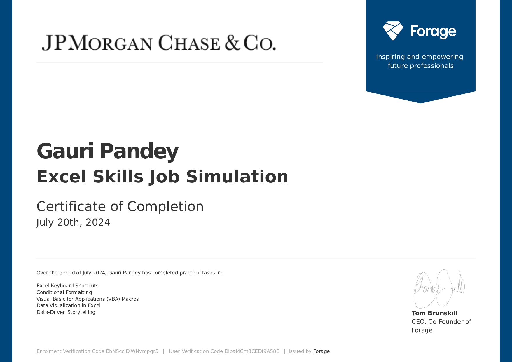 Excel Skills Job Simulation